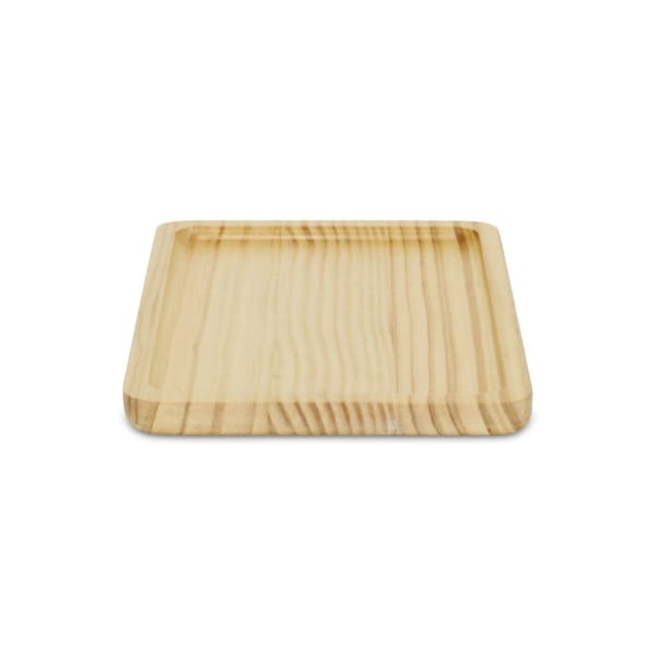 Homeroots 12" Natural Solid Wood Handmade Vanity Tray 625653 - main