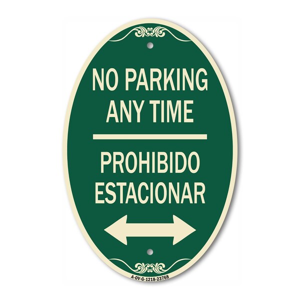 Signmission No Parking Anytime Prohibido Estacionar With, 12 In X 18 In Architectural, Heavy Gauge Aluminum A-OV-G-1218-23768 - main