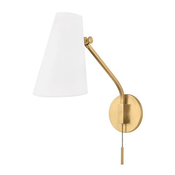 Hudson Valley Lighting Patten 1 Light Wall Sconce 5.75 In. Aged Brass 6341-AGB - main