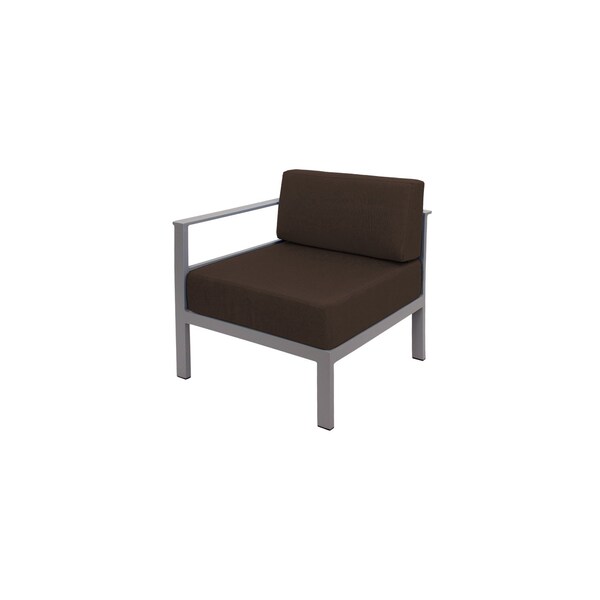 Bfm Seating Belmar Right Arm Sofa Section with Sunbrella cushions, Soft Gray Frame PH6101SG-R-57014 - main