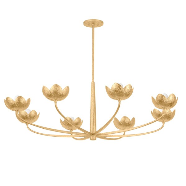 Troy Lighting Arcata 8 Light Chandelier, Vintage Gold Leaf, 55 In x 18.25 In F2048-VGL - main