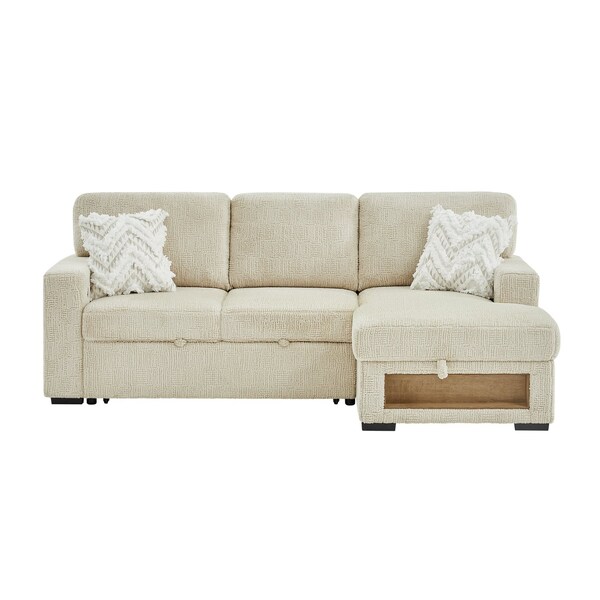Global Furniture Usa Contemporary U0222 Ivory Pull Out Sofa Bed With Speaker And 2 Pillows U0222-IVORY-PULL OUT SOFA BED W/SPKR - main