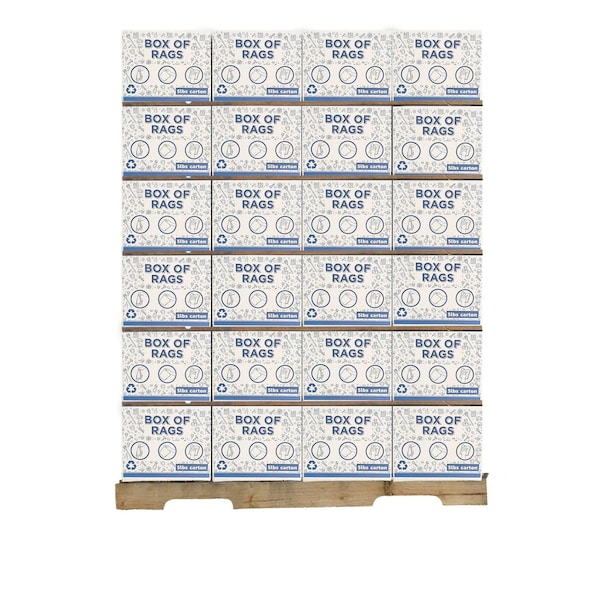 Supremeplus Recycled White Terry Towel Cleaning Rags, 600 lbs. Pallet, 120 x 5 lbs. Boxes, 120PK SP-8292 - main