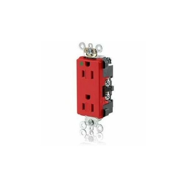 Leviton Extra Heavy-Duty Industrial Grade Decora Receptacle, 15 Amp, 125 Volt 16262-SGR - main