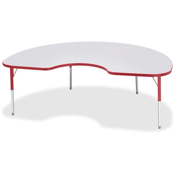 Jonti-Craft Berries Kidney Activity Table, 48 in. x 72 in., E-height, Freckled Gray/Red/Gray 6423JCE008 - main