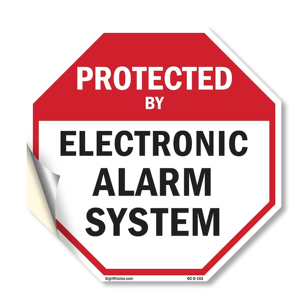 Signmission Protected By Electronic Alarm Syste, 10 Inch X 10 Inch, Vinyl Decal OC-D-10-183 - main
