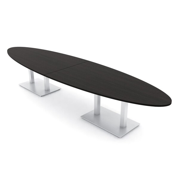 Skutchi Designs Oval Conference Table With Power, 48 in W, 168 in L, Black HAR-OVL-48X168-DOU-U999ST19-NA - main