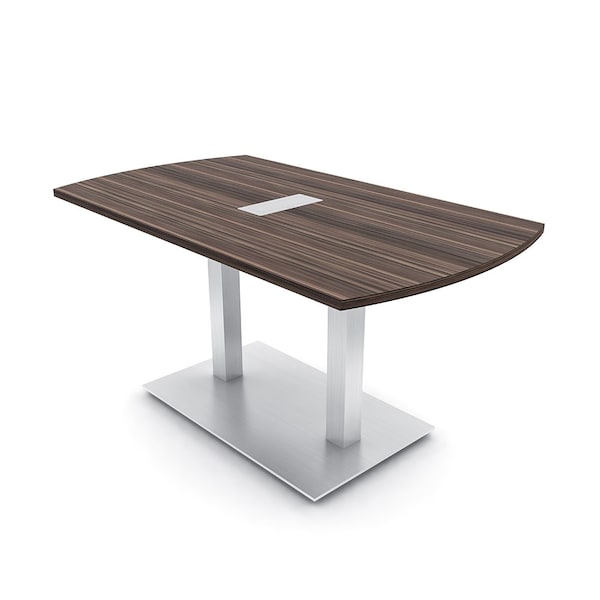 Skutchi Designs Arc Rectangle Meeting Room Table, 36 in W, 60 in L, Brown HAR-AREC-36x60-DOU-H3041-ESIL - main