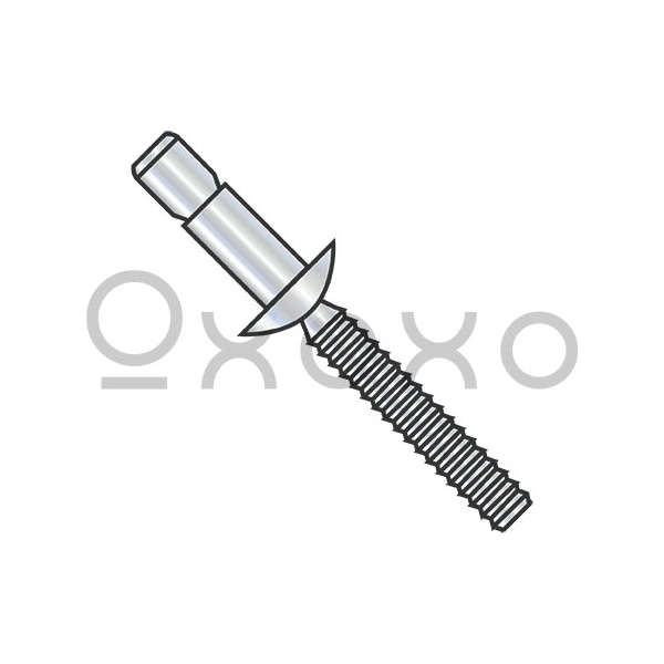 Oxoxo 1/4X.080-.375 Protruding Head Structural Rivet Aluminum Sleeve Clear Chromate, 2000PK 435460 - main