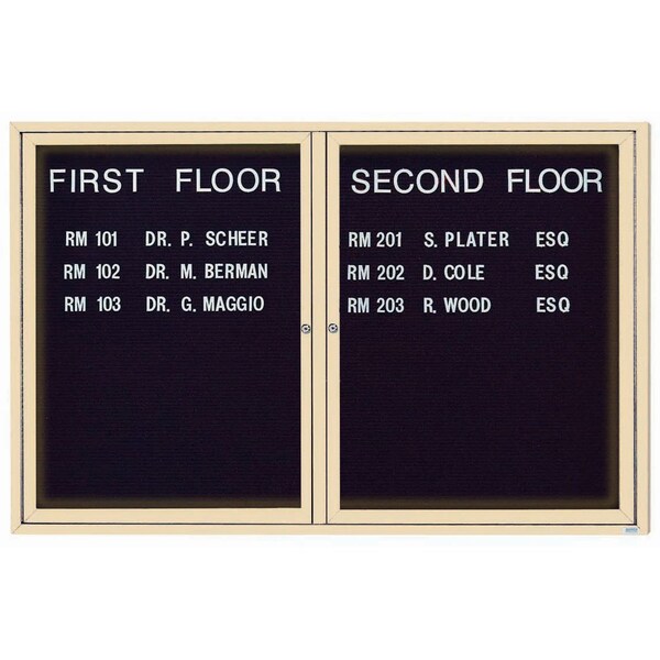 Aarco Illuminated Outdoor Enclosed Directory w/ Al Frame, Powder Coated Ivory, 48''Hx72''W OADC4872IIV - main