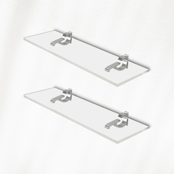 Fab Glass And Mirror Acrylic Shelf 6 x 16.5inces Chrome Bracket 3/4in Thickness Acrylic Pack of 2 AS19CC-6x16CH2P - main