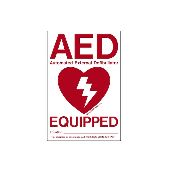 First Voice AED Equipped Indoor Window or Door Sticker 1 ea V10181 - main