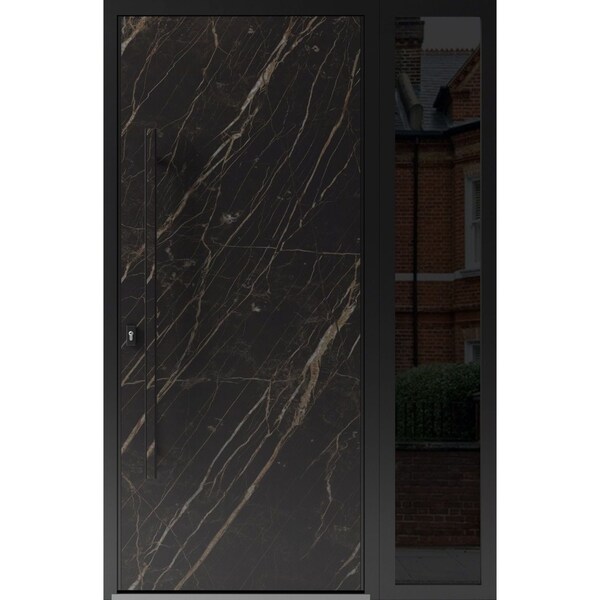 Vdomdoors Steel Door Dekton 0118 Natural Noir Side Exterior Window Sidelite Entry Door Painted W36+16xH80 Rig DEKTON0118EXD-NOR-W36+16xH80-RH-I - main