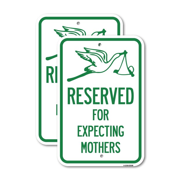 Signmission Reserved for Expecting Mothers, 18'' X 24'' 2 Signs, Heavy Gauge Aluminum, 2PK A-1824-2PACK-23198 - main