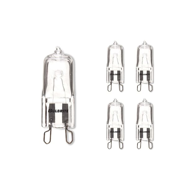 Bulbrite Pack of 5 75 Watt Dimmable Clear T4 Bi-Pin G9 Mini Halogen Light Bulbs, 5PK 860831 - main