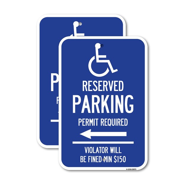 Signmission Modern Isa Symbol Connecticut Reserved Parking Permit , 18'' X 24'', Heavy Gauge Aluminum, 2PK A-1824-2PACK-23873 - main