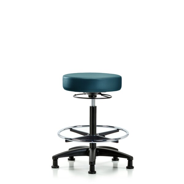 Blue Ridge Ergonomics Vinyl Stool, High Bench, Foot Ring, Glides, Royal BR-VHBSO-RG-CF-RG-8801 - main