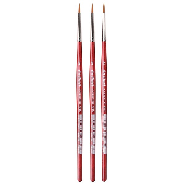 Da Vinci COSMOTOP-SPIN Silk painting Brush, Synthetic, Watercolor, Round, Size 2, 3PK VA-5580_2 - main