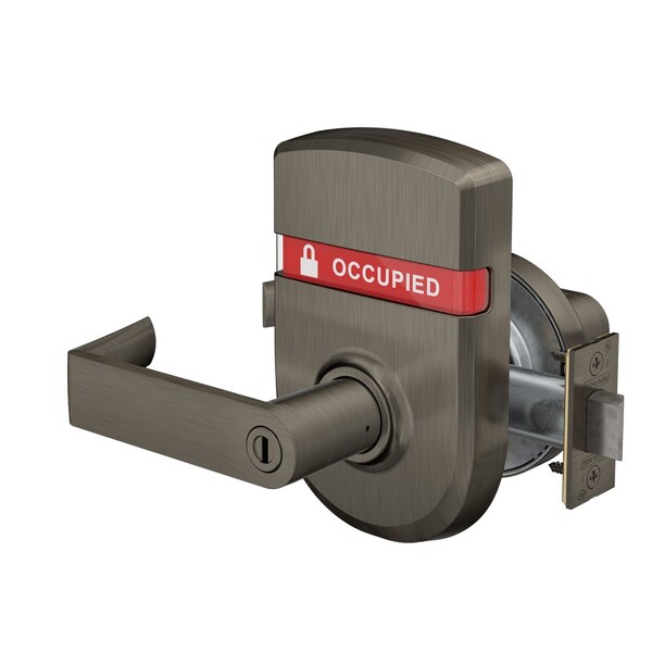 Schlage Bed Bathroom Privacy Cyl Lock, Rhodes Leve, Dark Oxidized Satin Bronze Oil Rubbed, RightHanded ND40S RHO 613 RH OS-OCC - main