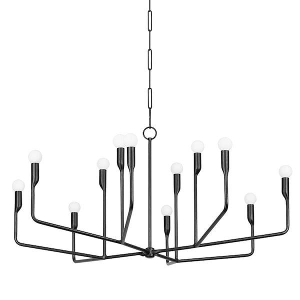 Troy Lighting Norman 12 Light Chandelier 42 In. Forged Iron F9242-FOR - main
