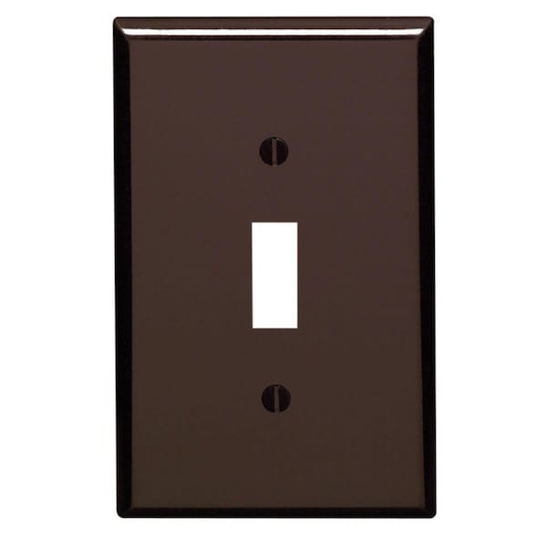 Ezgeneration Brown 1 Gang Plastic Toggle Wall Plate EZ1489381 - main