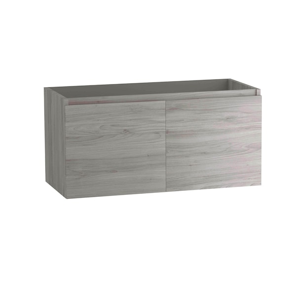 Homeroots 48" Gray Wood Freestanding Bathroom Vanity With White Sink And Two Drawers 627438 - main