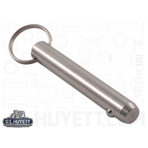 Huyett Detent Pin, 300 Stainless Steel, 0.625 in Dia x 3.000 in Effective Length x 0.630 in Hole Dia DTPS-0625-3000 - main