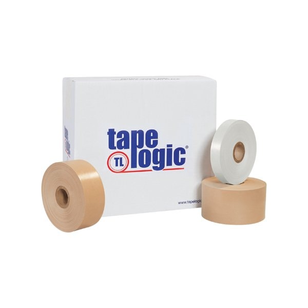 Tape Logic 3'' x 600' Kraft Tape Logic #6000 Non Reinforced Water Activated Tape, 10PK T36000 - main