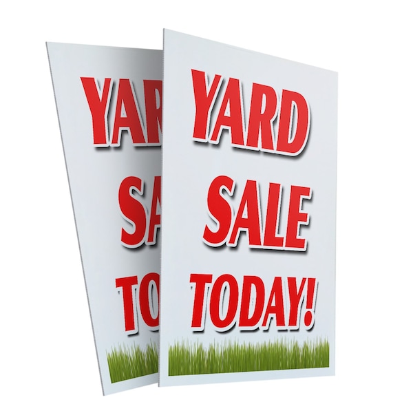 Signmission Yard Sale Today, Plastic Signs Only 24 Inch x 36 Inch, Corrugated Plastic, 2PK CSB-2436-2PACK-Yard Sale Today - main