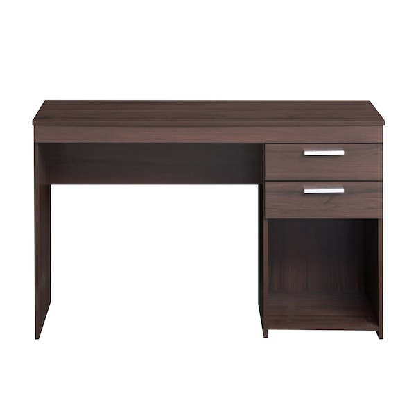 Homeroots 48" Espresso Wood Writing Desk With Two Drawers 723763 - main