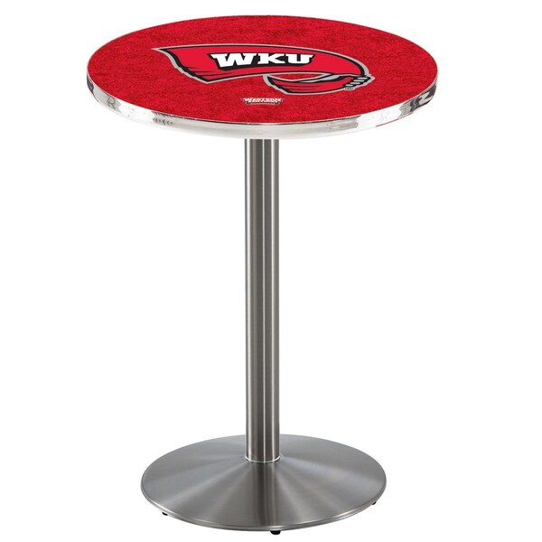 Holland Bar Stool Co 36" Stainless Steel Western Kentucky Pub Table, 36" dia. Top L214S3636WestKy - main