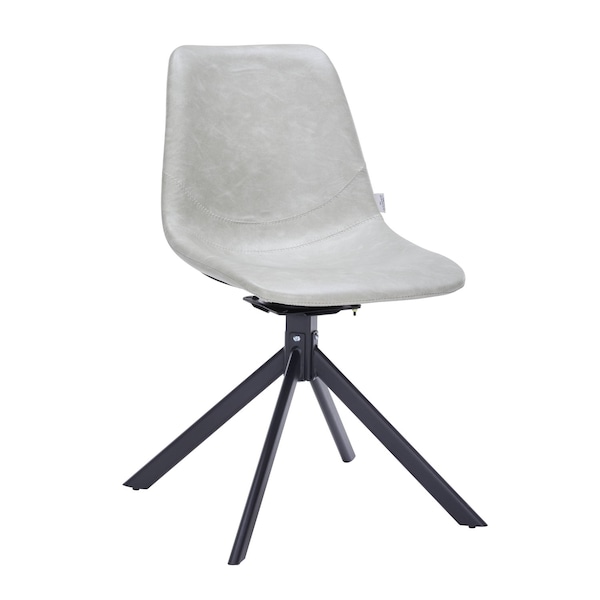Leisuremod Markley Modern Leather Swival Dining Chair With Metal Legs in Light Grey MSCBL-18-LGR - main