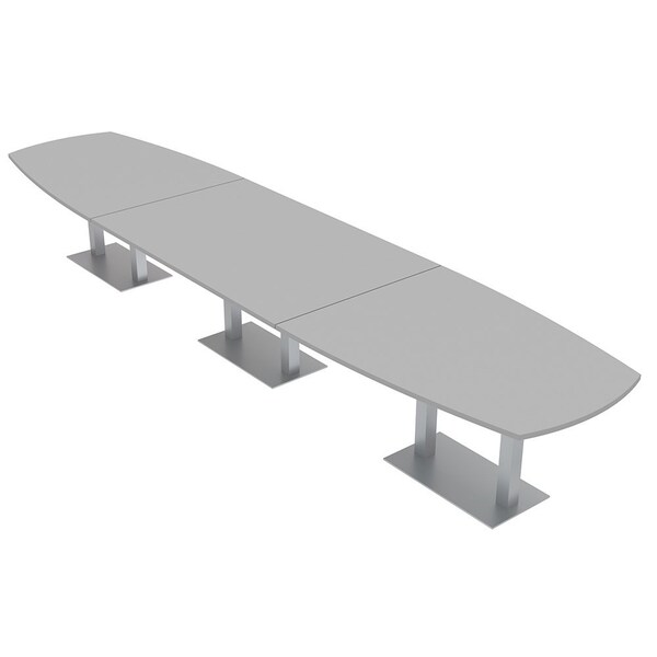 Skutchi Designs Arc Boat Conference Table, 45 in W, 216 in L, Grey HAR-ABOT-48X216-DOU-U779 - main