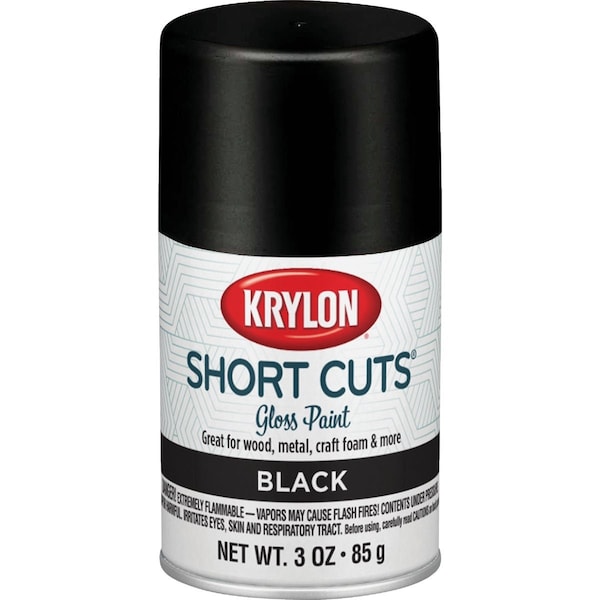 Krylon Short Cuts 3 Oz. High-Gloss Enamel Spray Paint Black SCS-054 - main