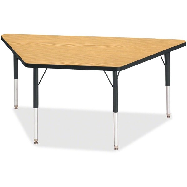 Jonti-Craft Berries Trapezoid Activity Tables, 30 in. x 60 in., E-height, Oak/Black/Black 6443JCE210 - main