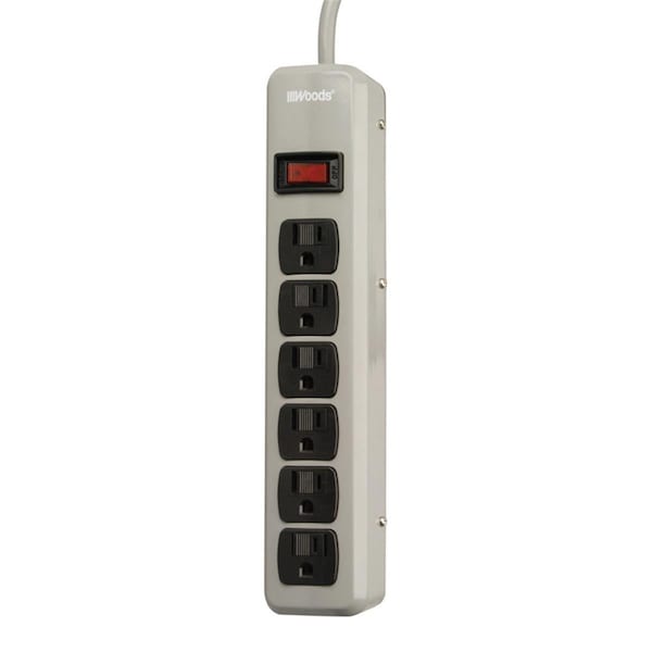 Southwire 5 ft. Power Strip, White 6 Outlets 3835212 - main