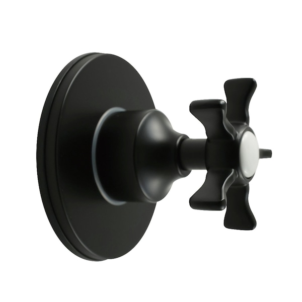 Kingston Brass Single-Handle Three-Way Diverter Valve with Round Trim Kit, Matte Black KS3030NX - main