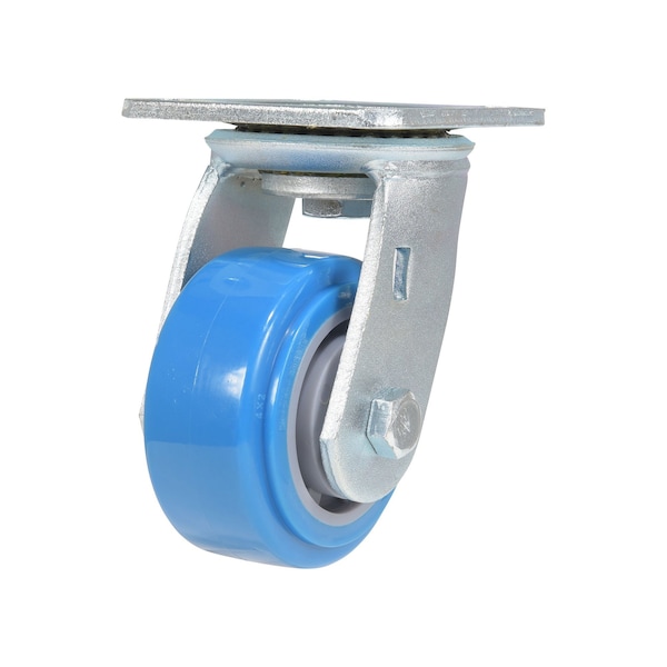 Vestil Polyurethane Swivel Caster 4 In. Diameter x 2 In. Width 617 Lb. Capacity Light Blue/Gray CST-KB-4X2PUP-S - main