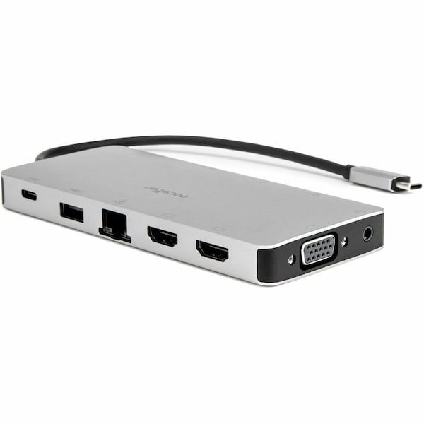 Rocstor USB-C PORTABLE DOCK MULTIPORT ADAPTER 100W PD 2X HDMI 1X VGA 4X USB-A SD/TF GIGA Y10P035-S1 - main