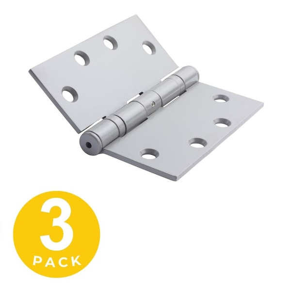 Global Door Controls 4.5 in Leaf W x 4.5 in Leaf H, Silver CP4545BBNRP-USP-3 - main