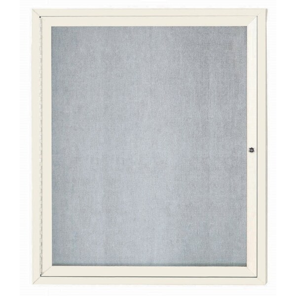 Aarco Outdoor Enclosed Bulletin Board w/ Al Frame, Standard Vinyl, Frame is Powder Coated Ivory, 36''Hx30''W ODCC3630RIV - main