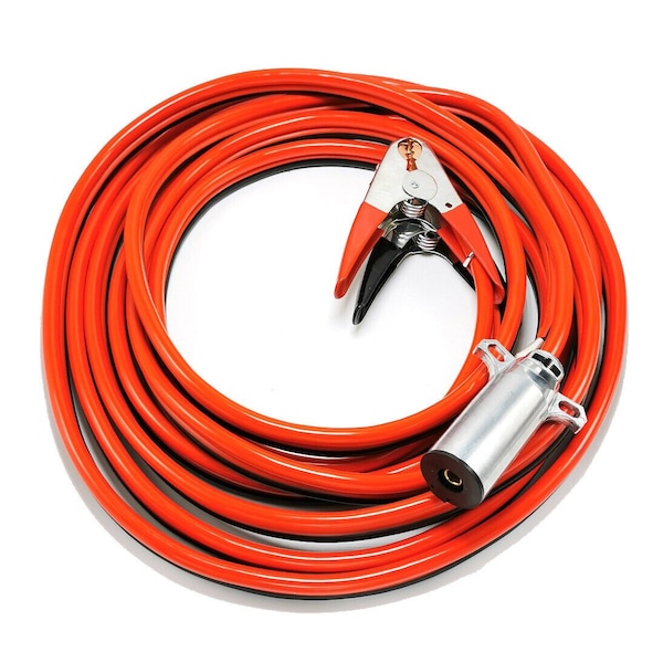 Durally Aircraft Jumper Cable with Round 1-Pin Plug Piper Style Plug, 1 Gauge 25 Feet PJ802-690HD - main