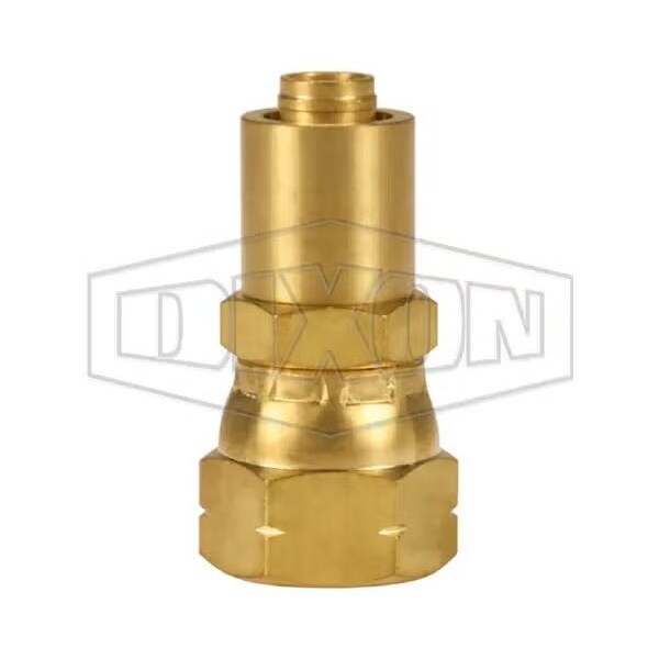 Dixon Hose-to-Tube Fitting with Crimp Collar, Adapter, Dash 6 x 3/8 in, Hose x Female SAE Swivel, Brass SAEB-06-06 - main