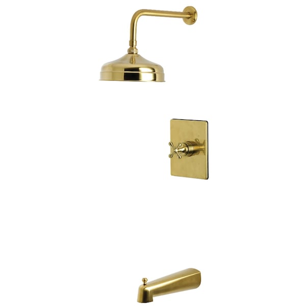 Kingston Brass Single-Handle Pressure Balanced Tub and Shower Faucet, Brushed Brass KB6347BX - main