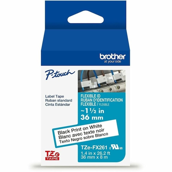 Brother Flag Label, White, Polyester TZEFX261G - main