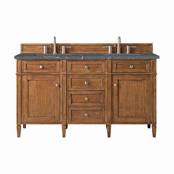 James Martin Vanities Brittany 60'' D Vanity, Saddle Brown w/ Parisien Bleu Silestone Top w/FreePower Wireless Charger 650-V60D-SBR-FPBL - main