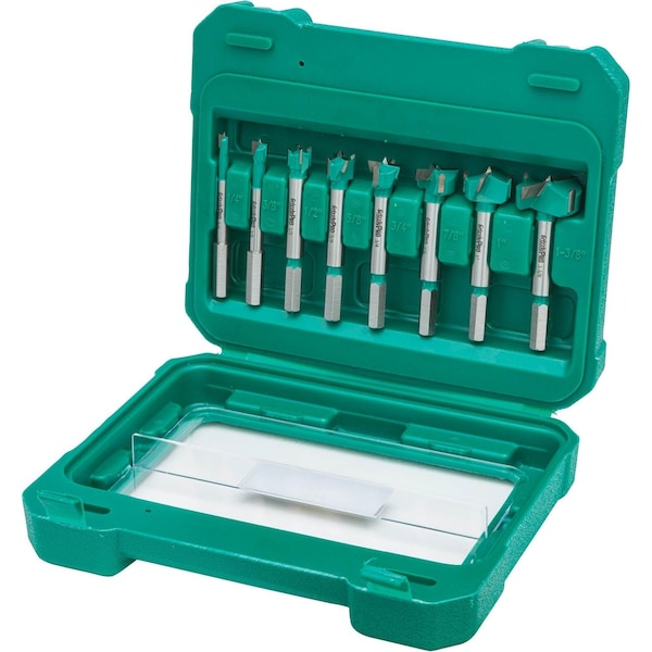 Grizzly Pro Tungsten Carbide Hex Shank Forstner Bit Set, 8 Pc. 1/4" - 1-3/8" T33694 - main