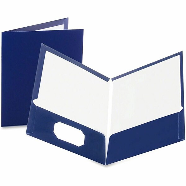 Tops Business Forms Oxford, High Gloss Laminated Paperboard Folder Capacity, Navy, 25PK 51743 - main