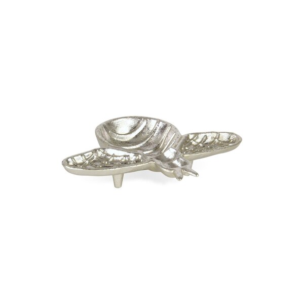 Homeroots 8in Silver Cast Iron Bumble Bee Trinket Tray 634782 - main