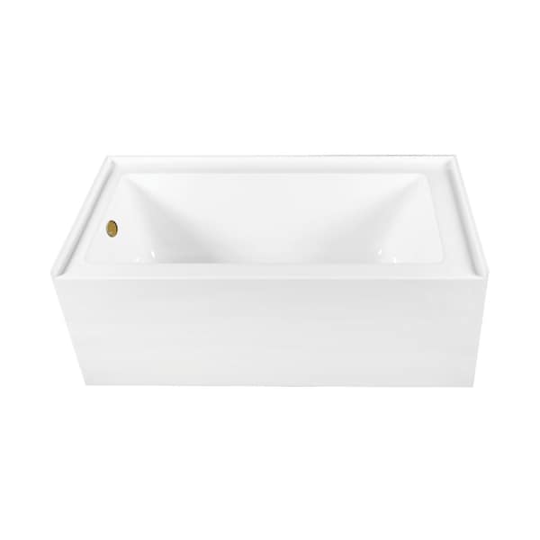 Kingston Brass 60-Inch Acrylic Rectangular 3-Wall Alcove Tub Combo with Waste and Overflow Drain, Left Hand Drain CVTDE603122L7 - main